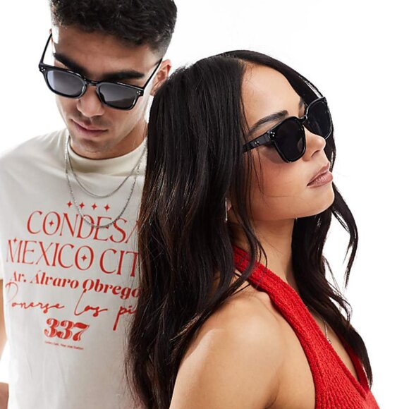  black frame Classic rectangular shape sunglasses main image 5